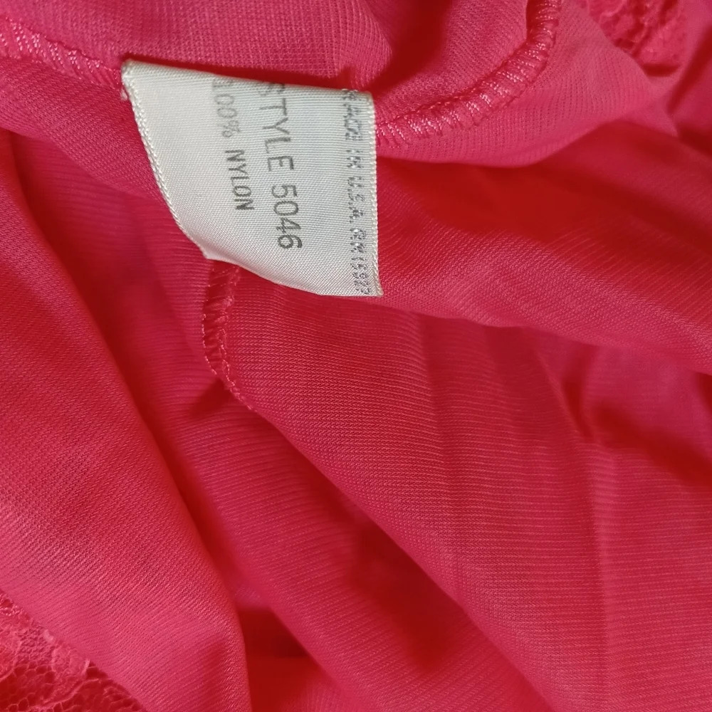 Vintage Gossard Artemis Orange Pink 2pc Ladies Nightgown Robe Set Sz Medium - Picture 8 of 14